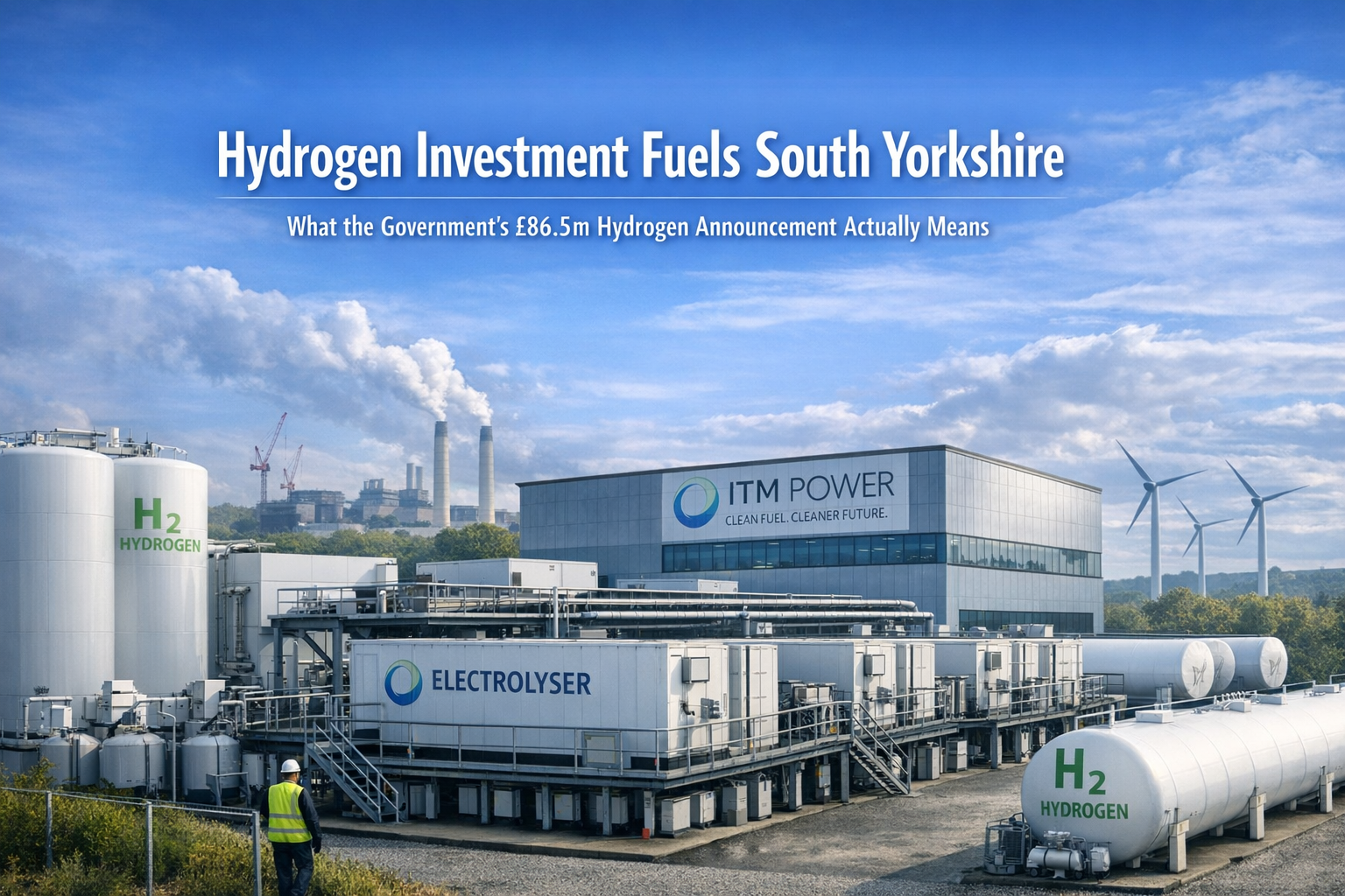 ITM Power electrolyser facility in South Yorkshire representing the government's hydrogen manufacturing investment