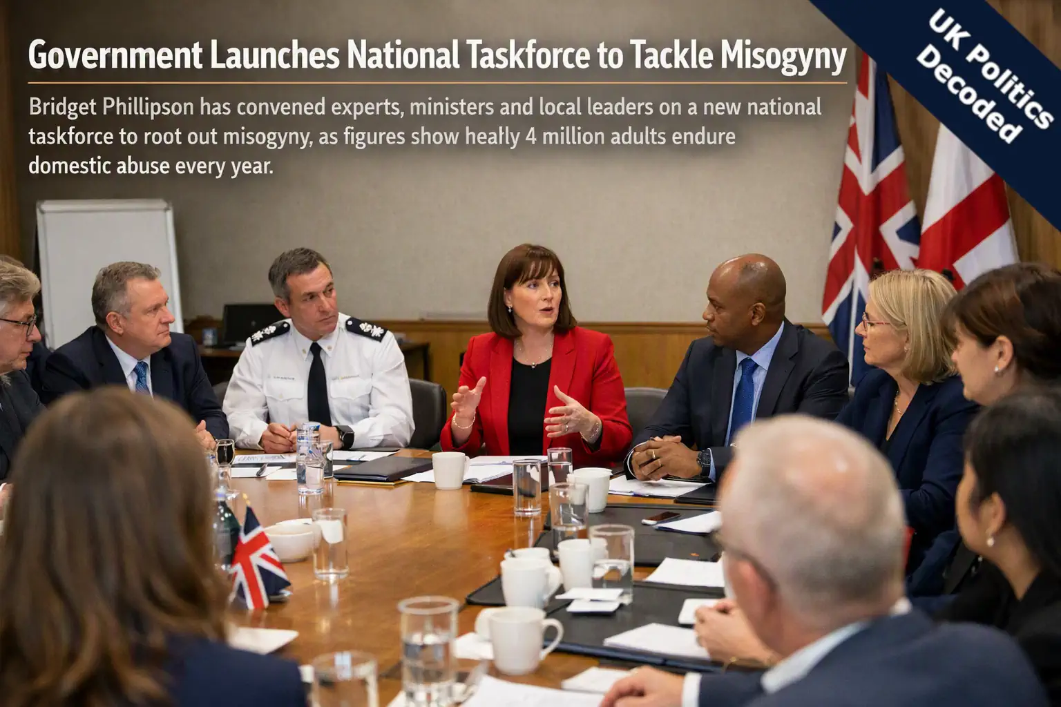 Bridget Phillipson chairs the launch meeting of the national taskforce for tackling misogyny