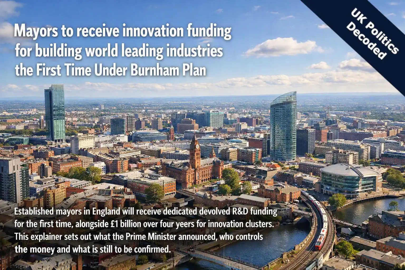 Prime Minister Andy Burnham speaking at the Innovation Nation Summit in Manchester on regional innovation funding.