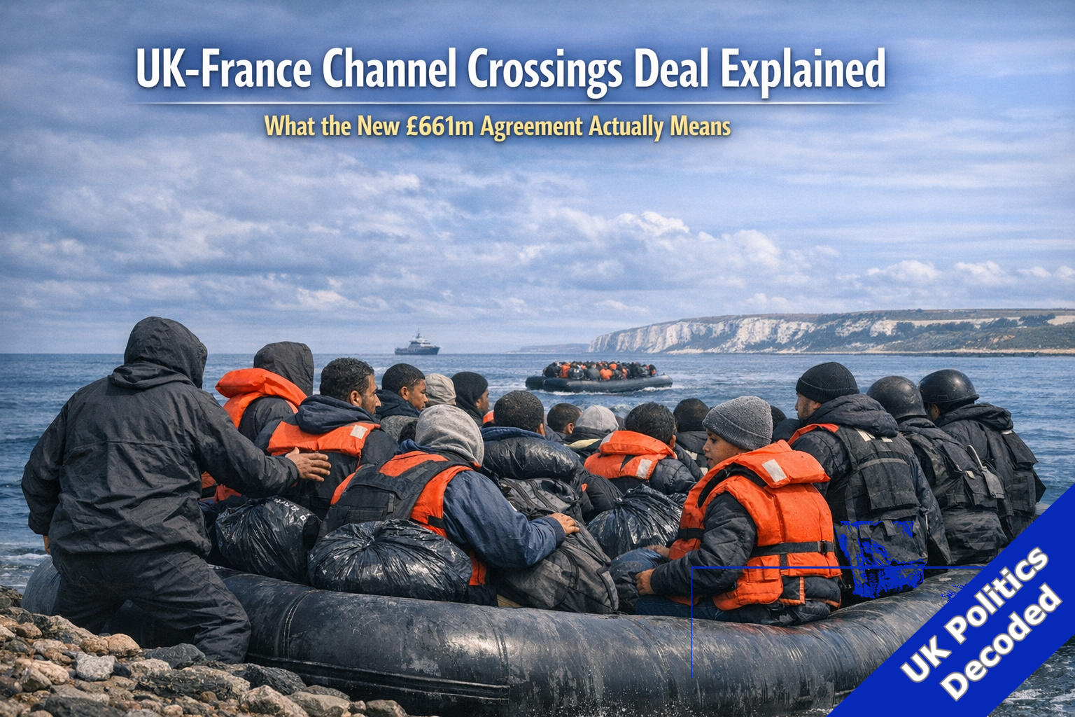 English Channel patrol operation representing the new UK-France agreement to reduce illegal Channel crossings signed in April 2026
