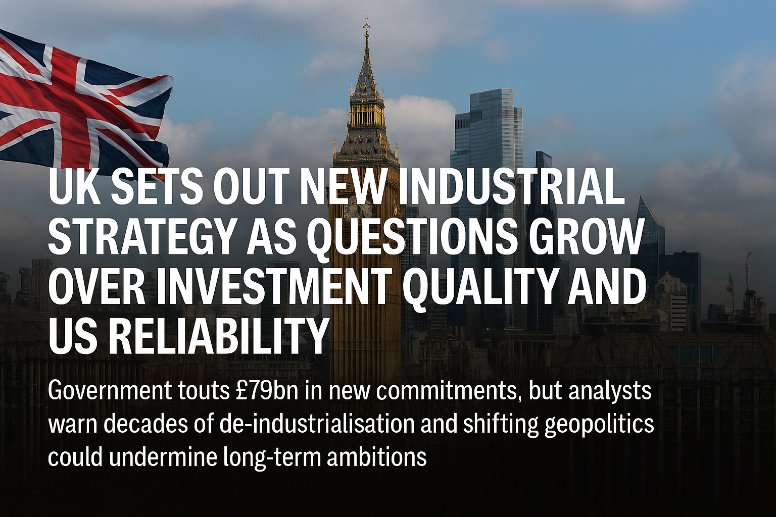 UK announces new industrial strategy with £79bn investment commitments