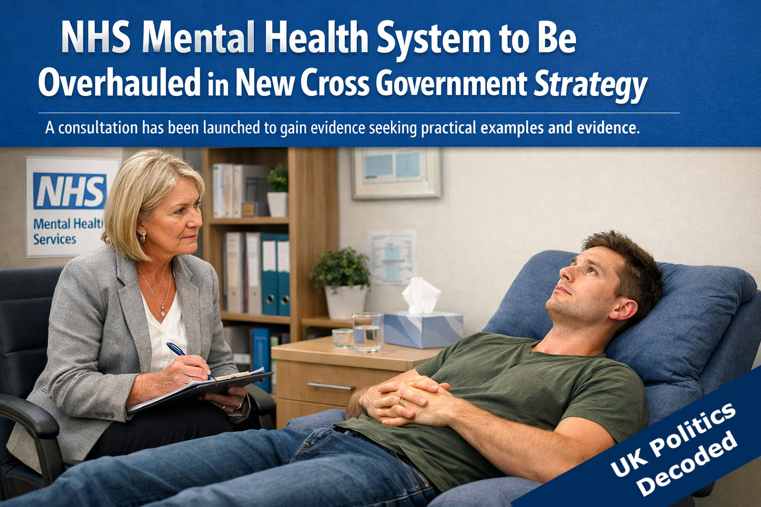 Mental health support illustration representing the new government strategy for England